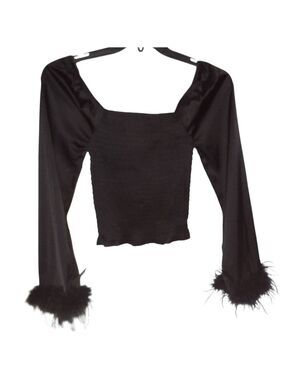 Watermelon Sugar Black Long Sleeve Blouse Small NWT